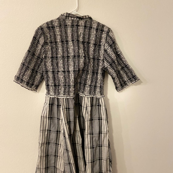 Maeve Plaid Black and White Midi Dress - Picture 5 of 6
